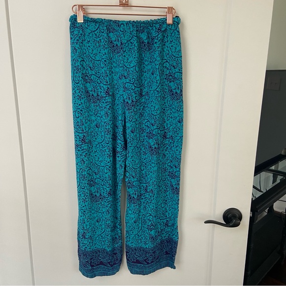 Vintage Carol Anderson Blue Rayon 2 Piece Set Wide Leg Pant Sleeveless Medium - Picture 7 of 10